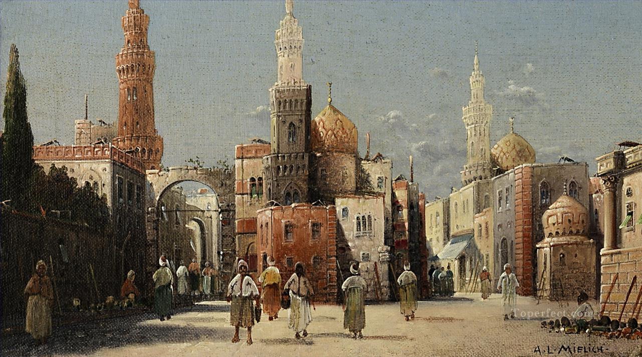 Oriental street scenes Alphons Leopold Mielich Orientalist scenes Oil Paintings